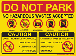 YELLOW DO NOT PARK CAUTION STICKER- 9in x 12in