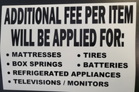 Stock: Additional Fees Stickers - 8" x 12"