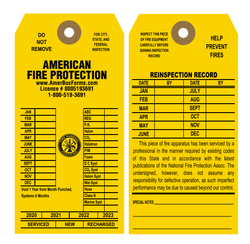 Fire Extinguisher Tags #3 with Wire Attached