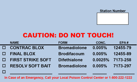 Bait Station Labels - 3" x 5" (Horizontal)