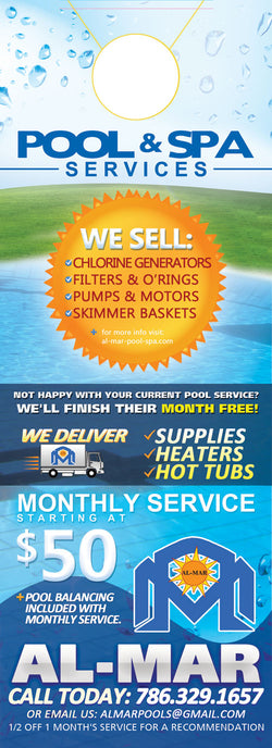 Pool Door Hanger - Full Color - Template #04