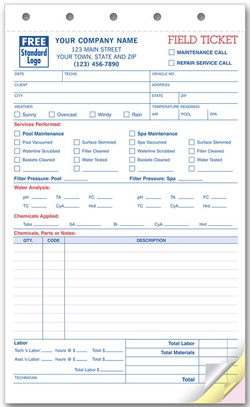Pool /Spa Field Tickets